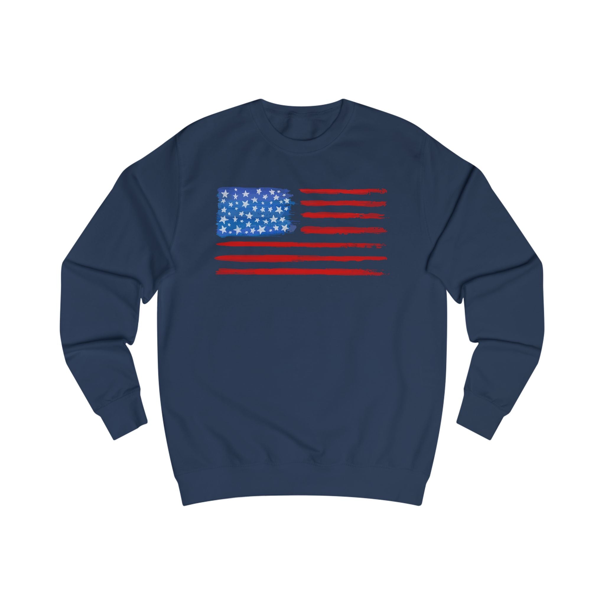 Patriotic Unisex Sweatshirt with American Flag Design, Perfect for July 4th, Memorial Day, Casual Wear, Gift for Veterans, Everyday Comfort