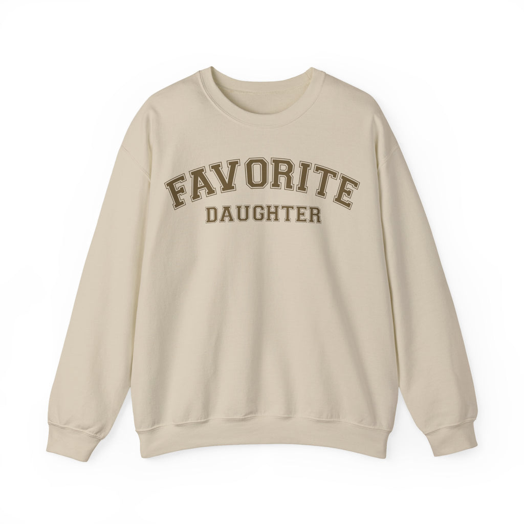 Favorite Daughter Crewneck Sweatshirt, Cozy Gift for Mom, Birthday Present, Family Gatherings, Casual Layer