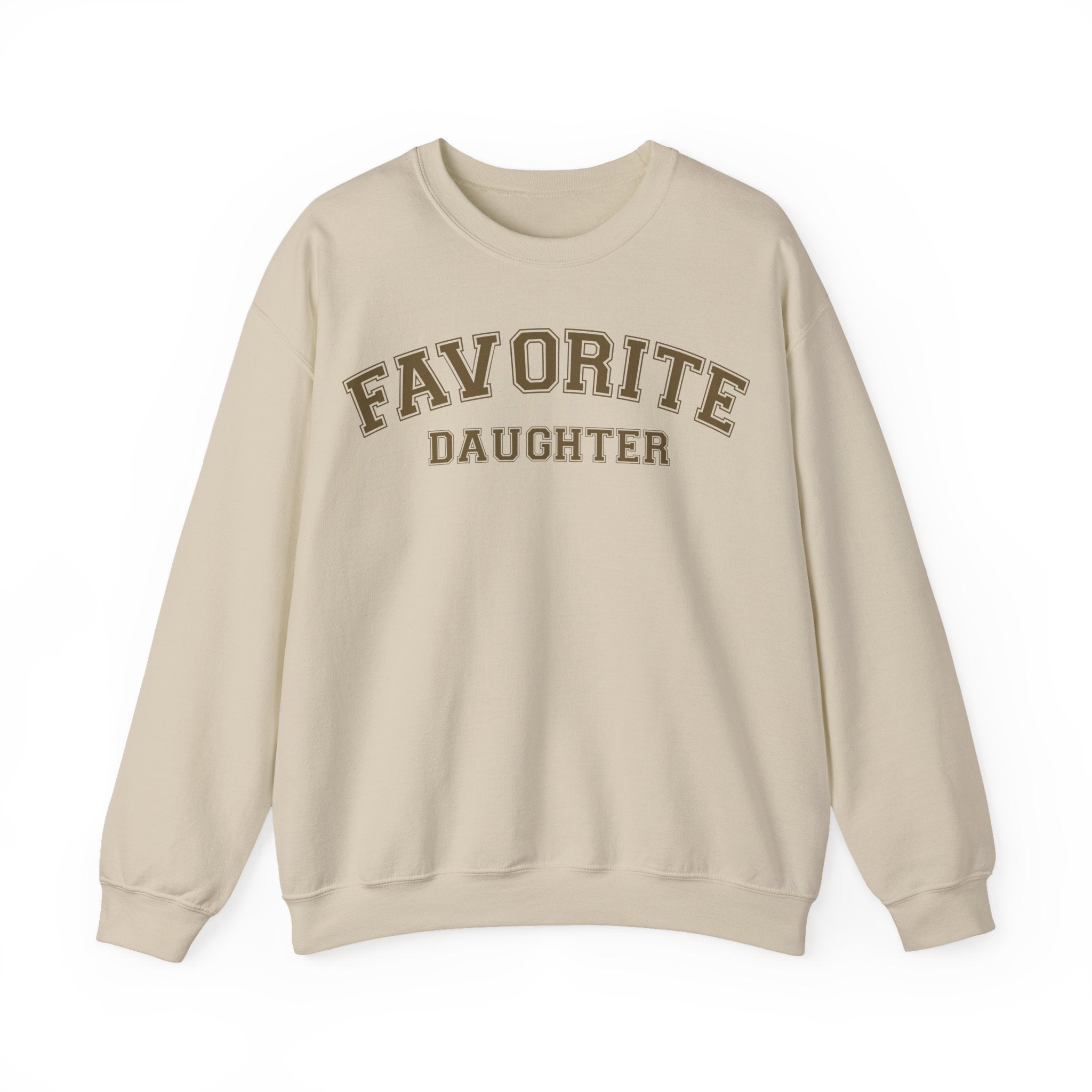 Favorite Daughter Crewneck Sweatshirt, Cozy Gift for Mom, Birthday Present, Family Gatherings, Casual Layer