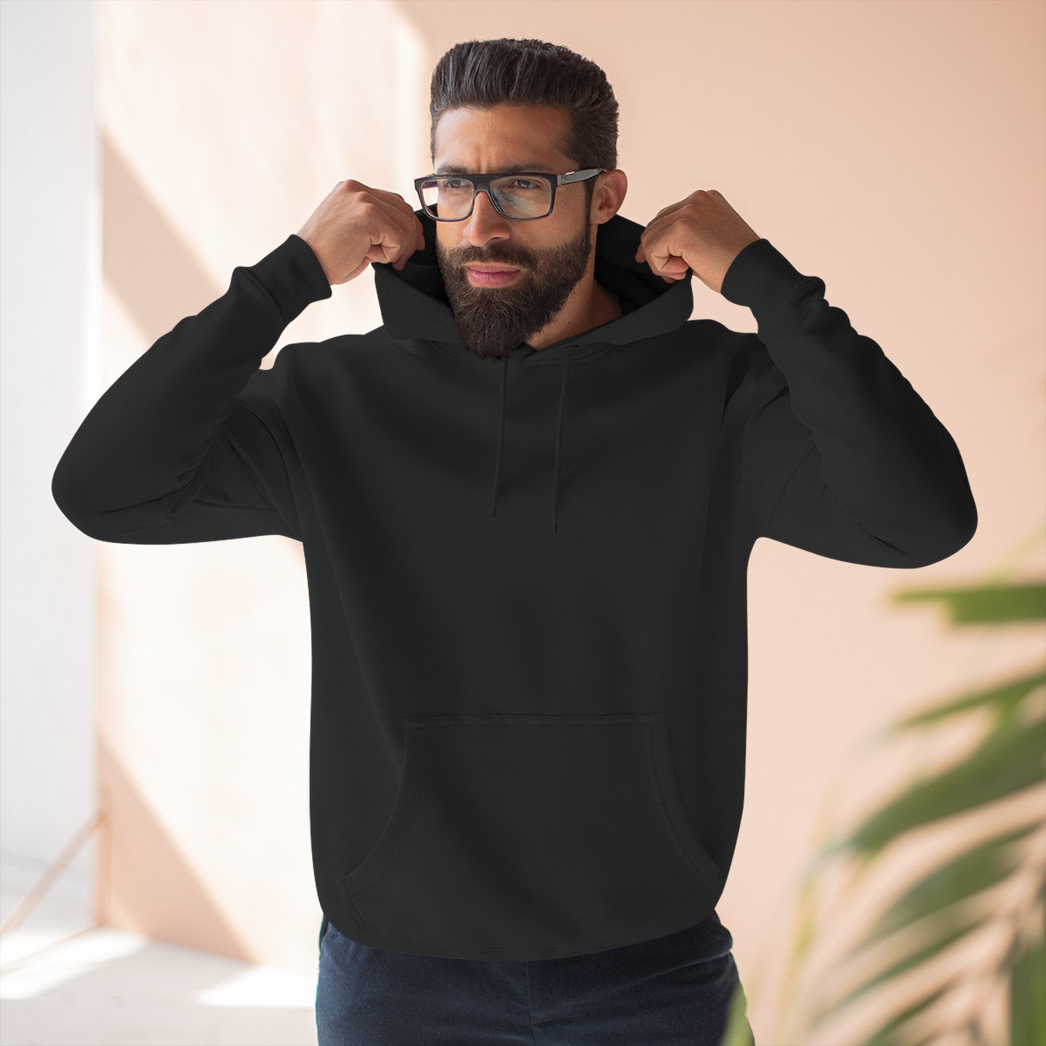 Patriotic Three-Panel Fleece Hoodie, Cozy Sweatshirt for Casual Outings, Fall/Winter Essential, Gift for Veterans, Memorial Day Apparel