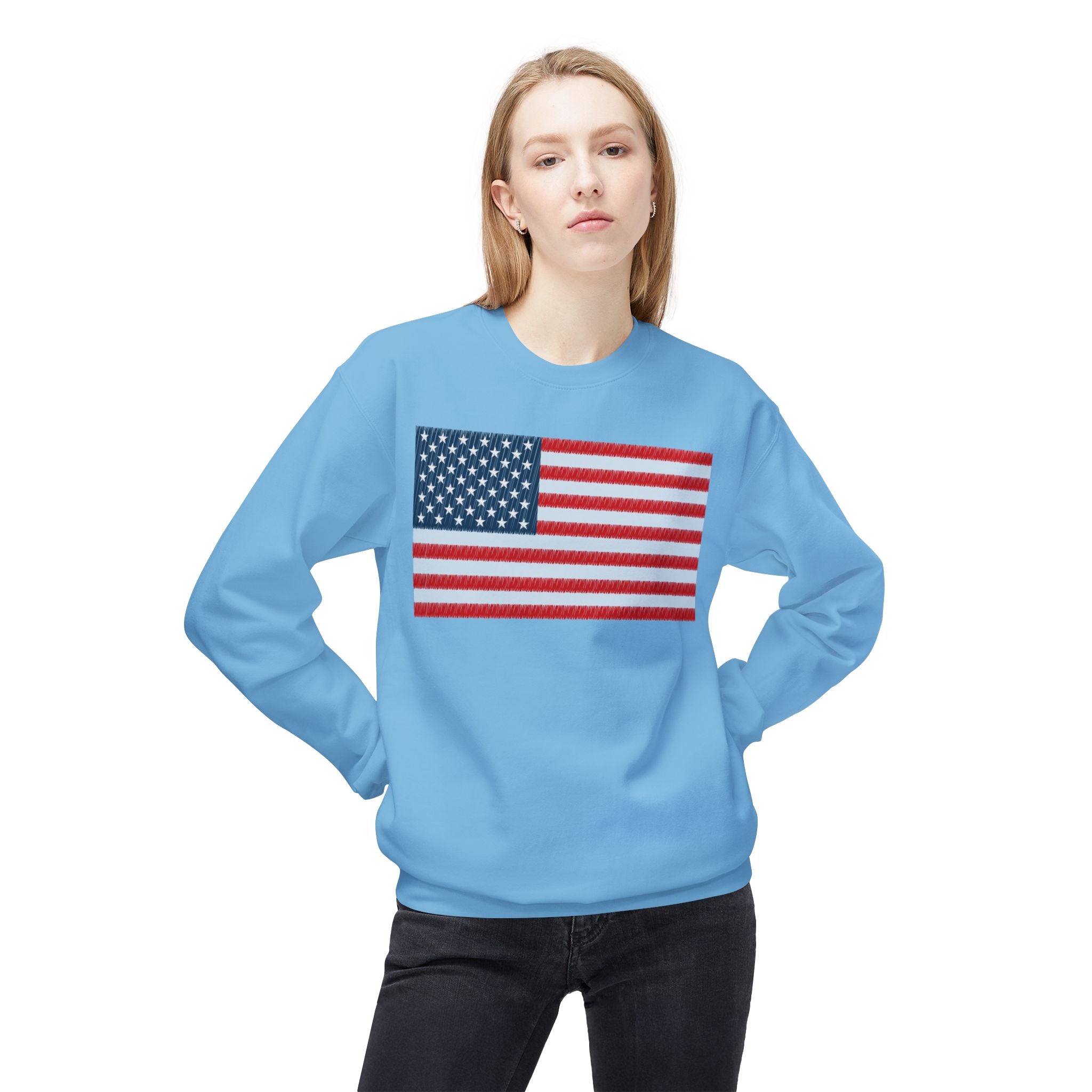Patriotic Fleece Sweatshirt Flag