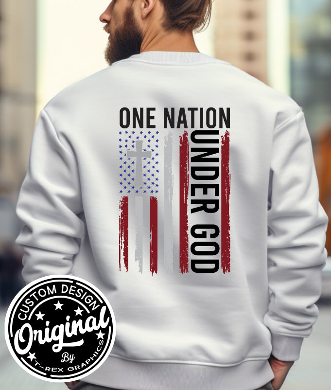 One Nation Under God Flag Crewneck