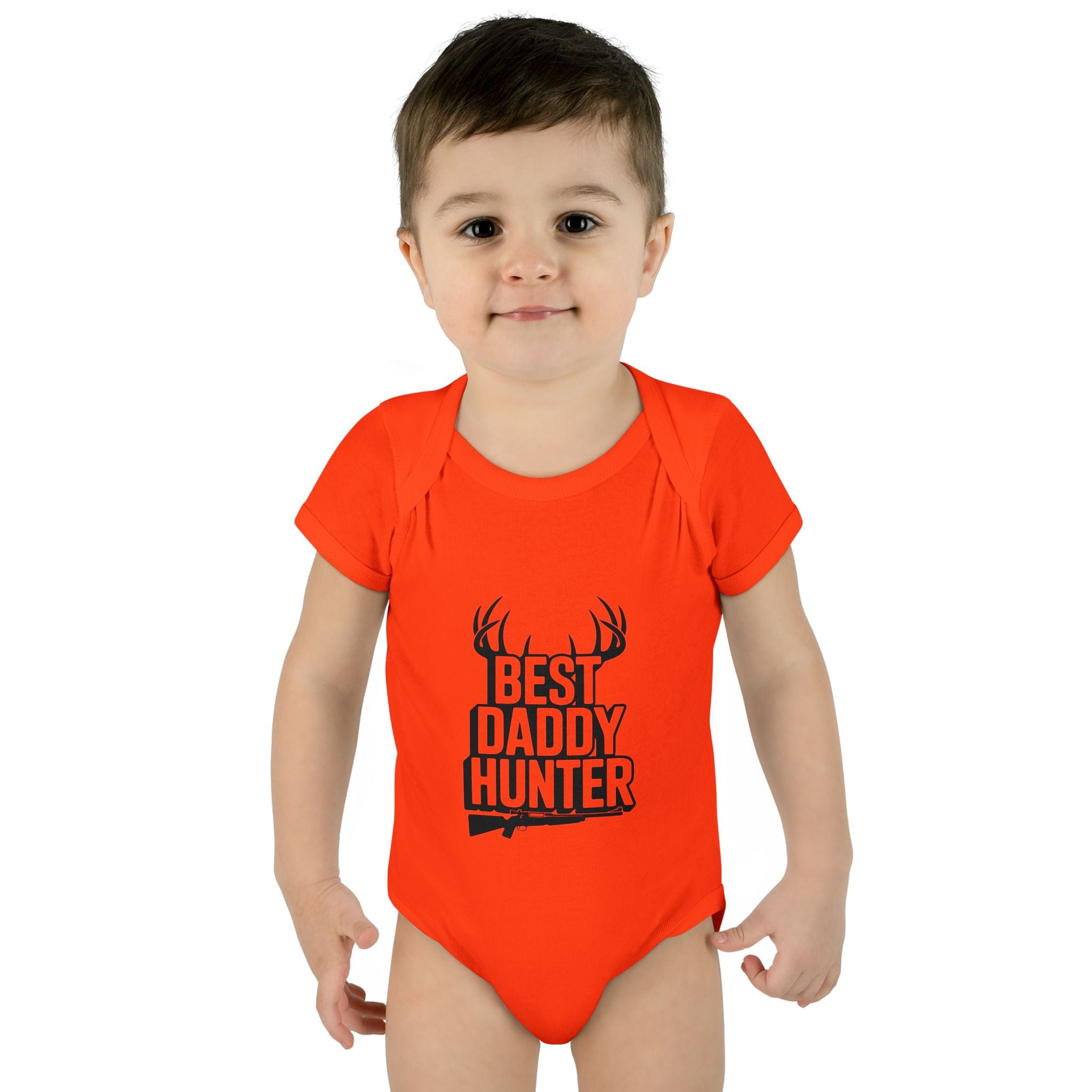 Best Daddy Hunter Infant Bodysuit Black Text