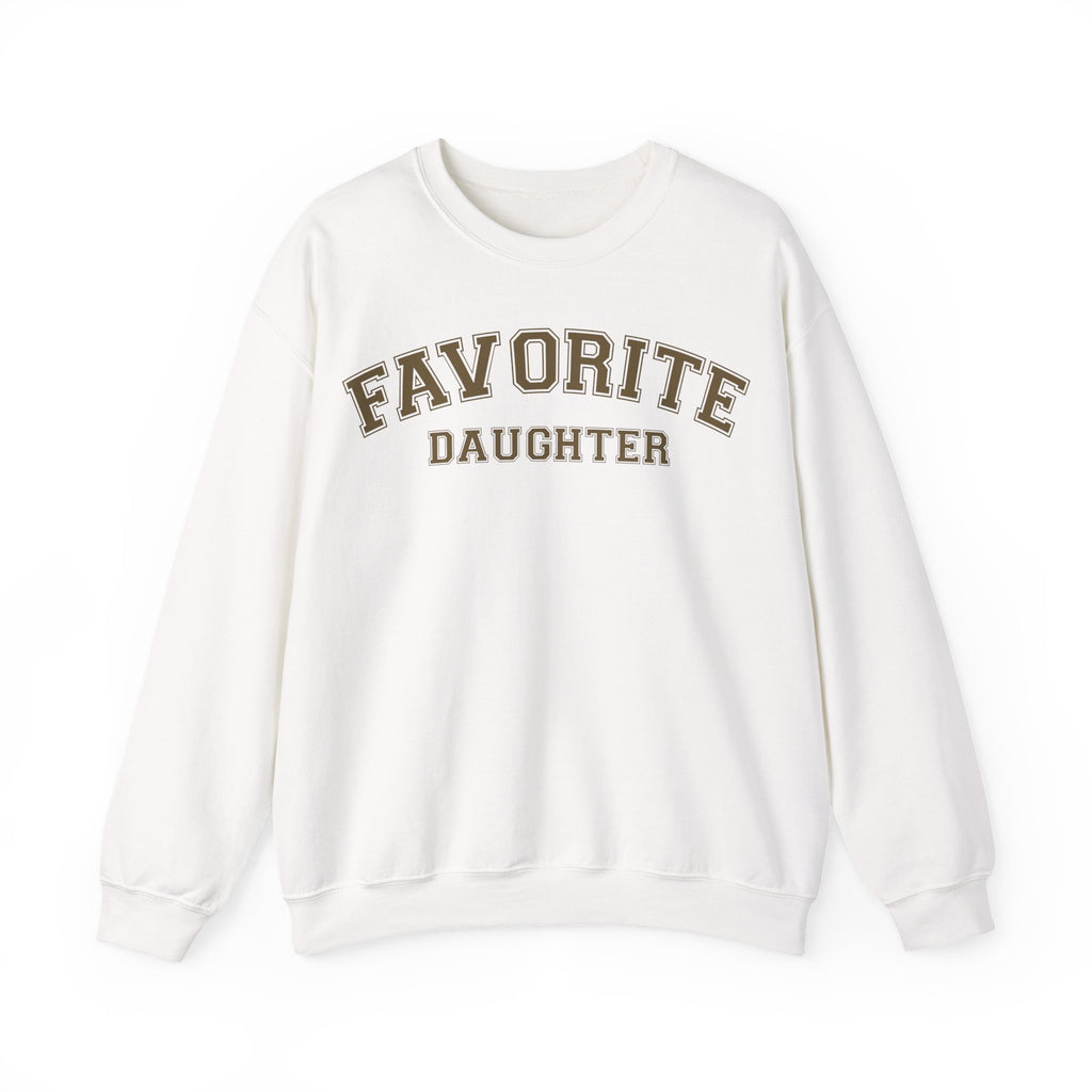 Favorite Daughter Crewneck Sweatshirt, Cozy Gift for Mom, Birthday Present, Family Gatherings, Casual Layer