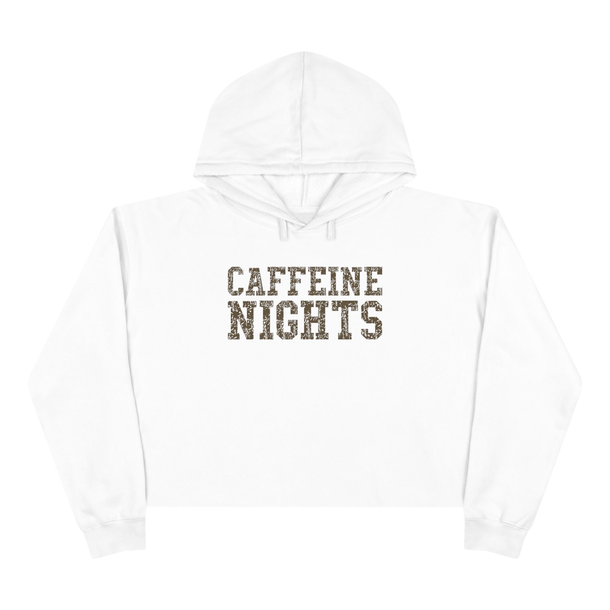Caffeine Nights Crop Hoodie - Trendy Sweatshirt for Coffee Lovers, Casual Wear, Gift for Her, Relaxed Style, Perfect for Fall Nights