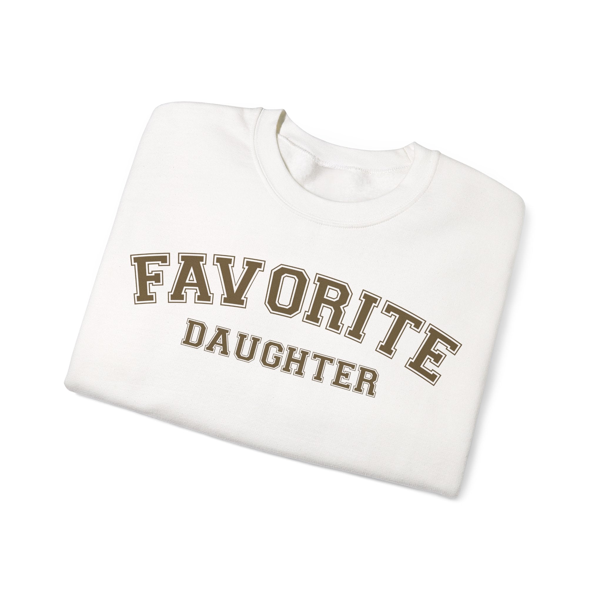 Favorite Daughter Crewneck Sweatshirt, Cozy Gift for Mom, Birthday Present, Family Gatherings, Casual Layer