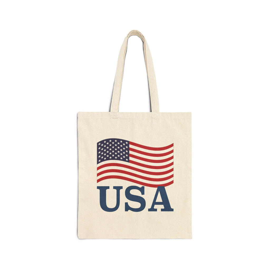 Patriotic Cotton Canvas Tote Bag