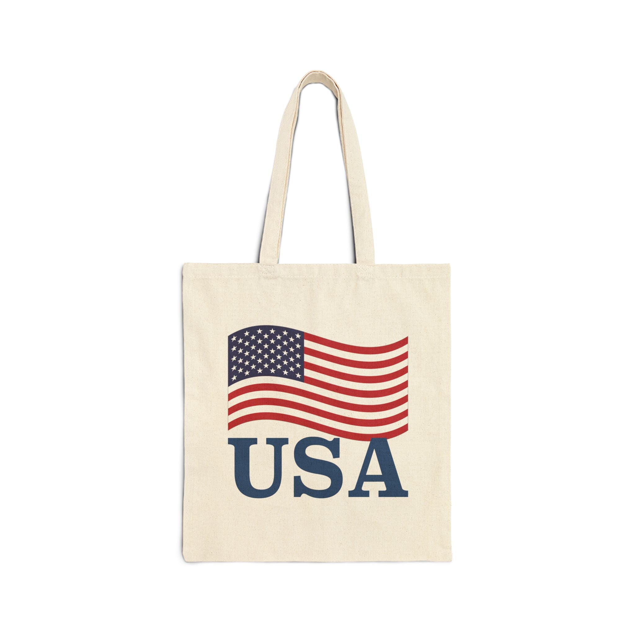 Patriotic Cotton Canvas Tote Bag