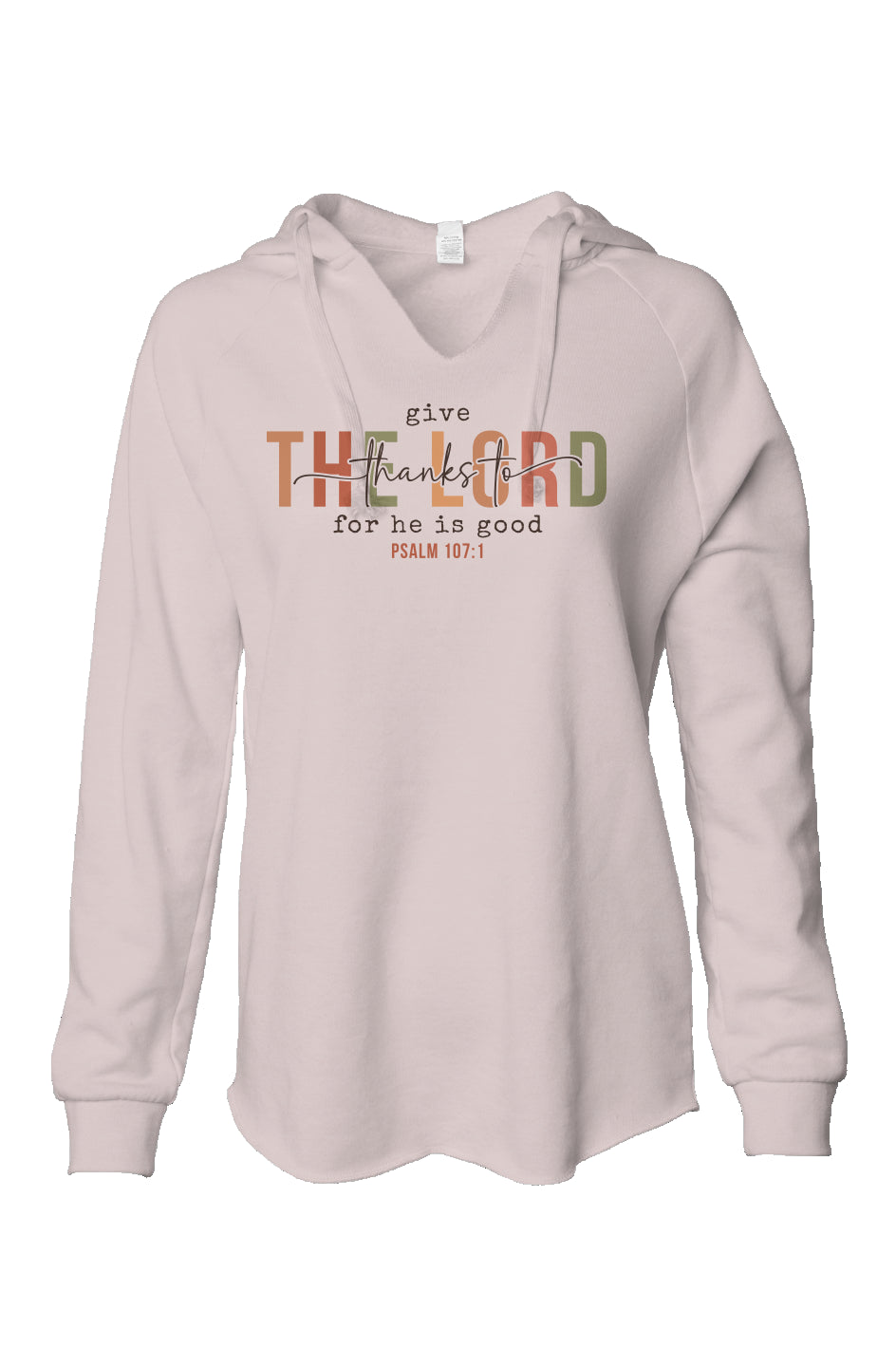 Womens Lightweight  Wash Hooded Sweatshirt