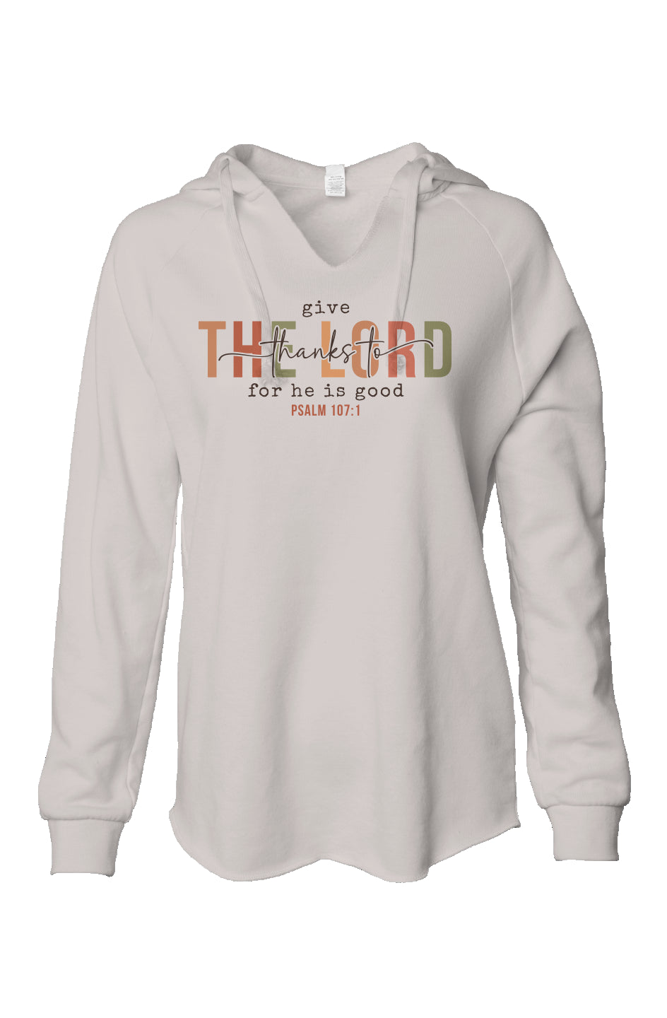 Womens Lightweight  Wash Hooded Sweatshirt
