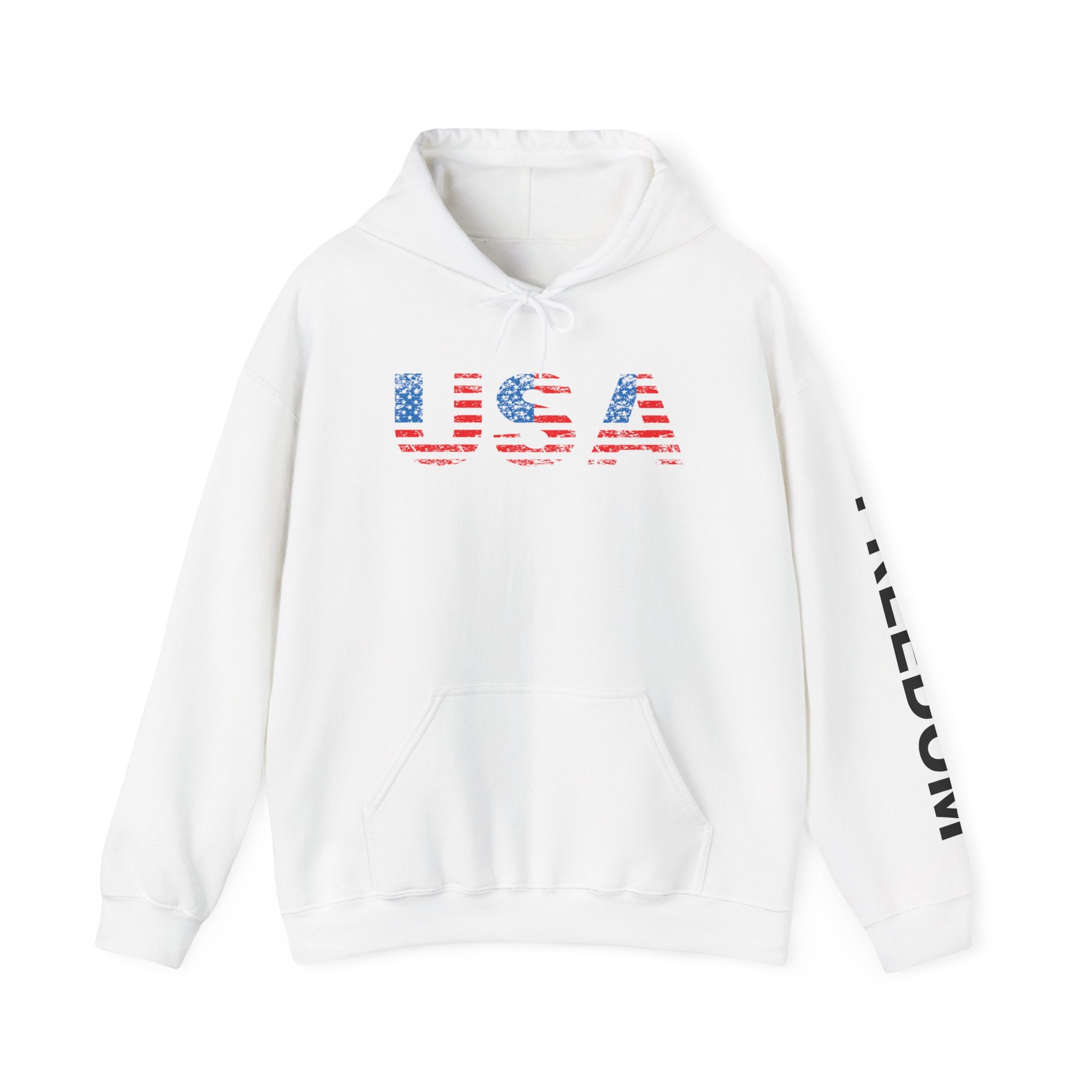 USA Freedom Hooded Sweatshirt - Cozy Unisex Pullover, Perfect for Patriotic Events, Casual Wear, Independence Day, Gift Ideas
