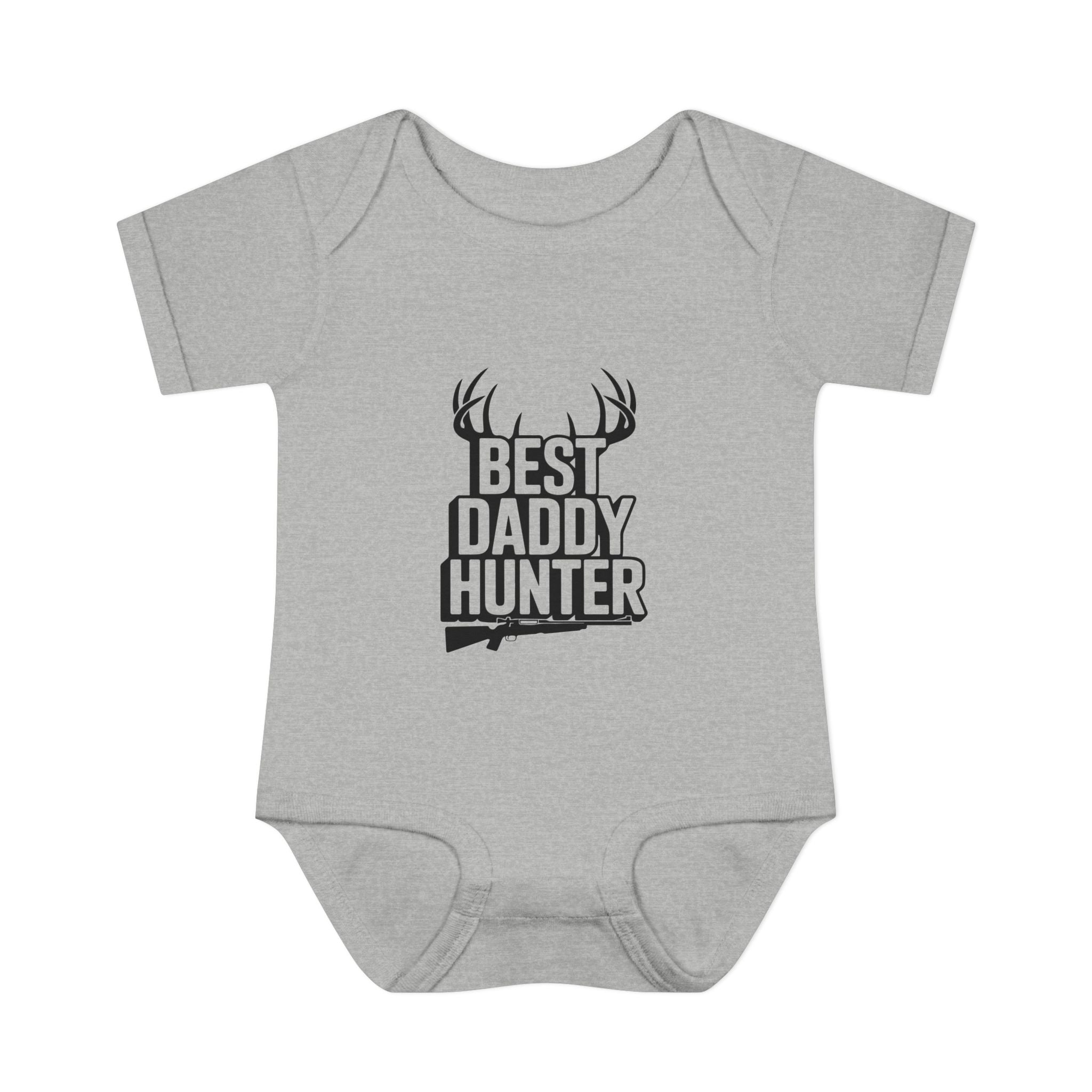 Best Daddy Hunter Infant Bodysuit Black Text