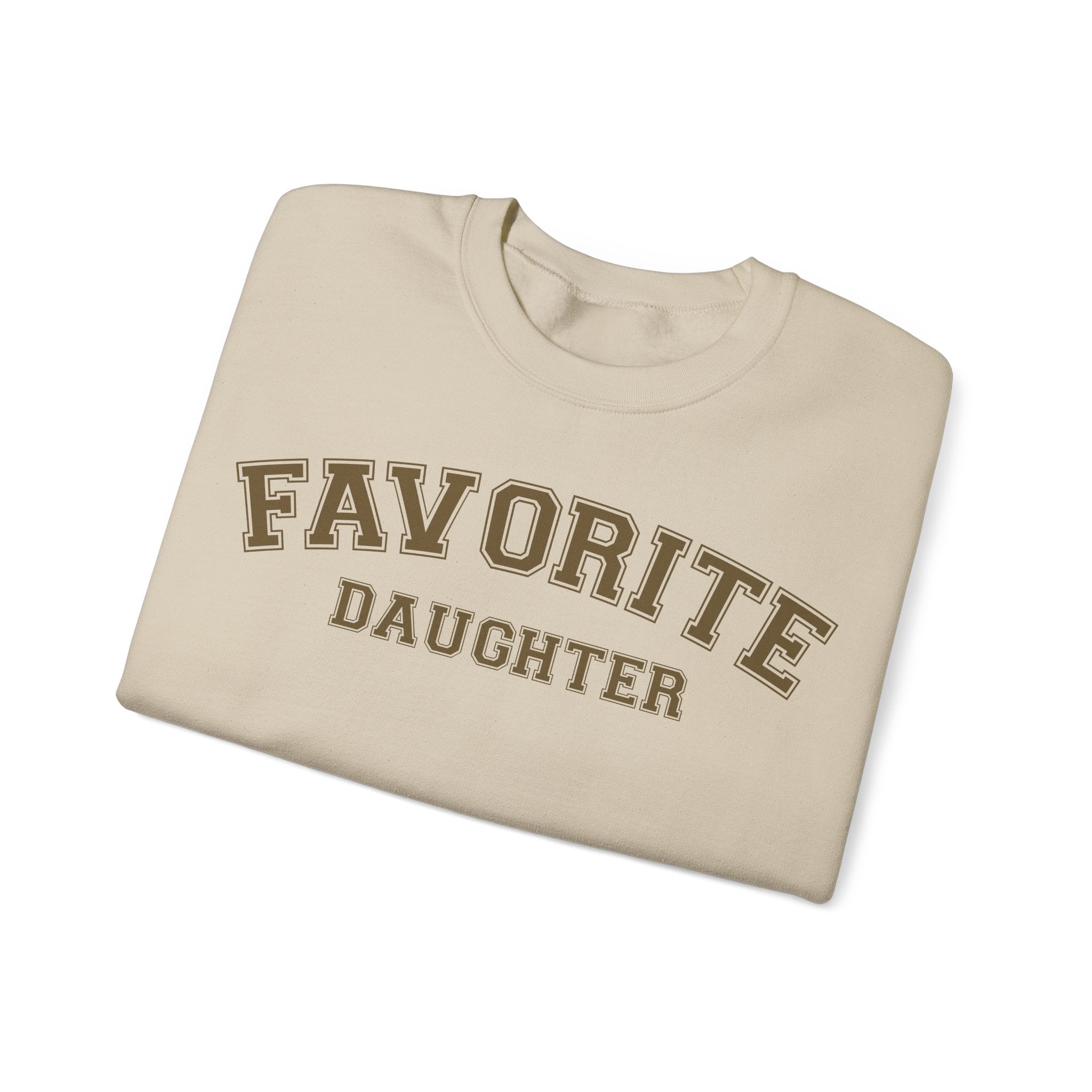 Favorite Daughter Crewneck Sweatshirt, Cozy Gift for Mom, Birthday Present, Family Gatherings, Casual Layer