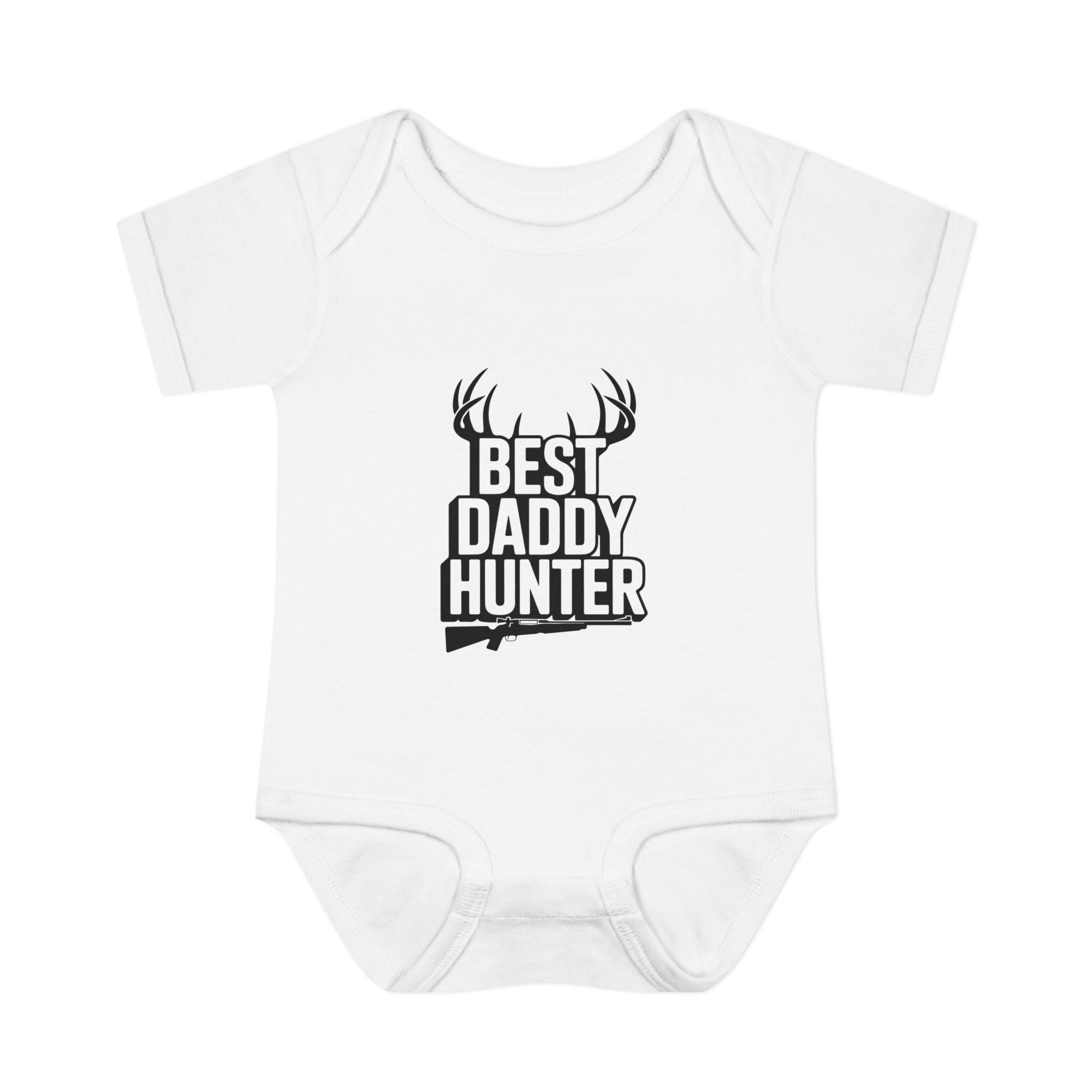Best Daddy Hunter Infant Bodysuit Black Text