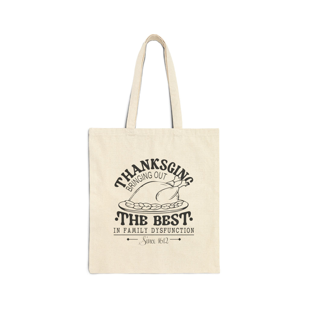 Thanksgiving Canvas Tote Bag - Fun Family Disjunction