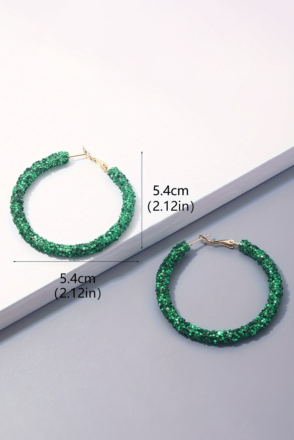 Dark Green MSU Sequin Loop Earrings