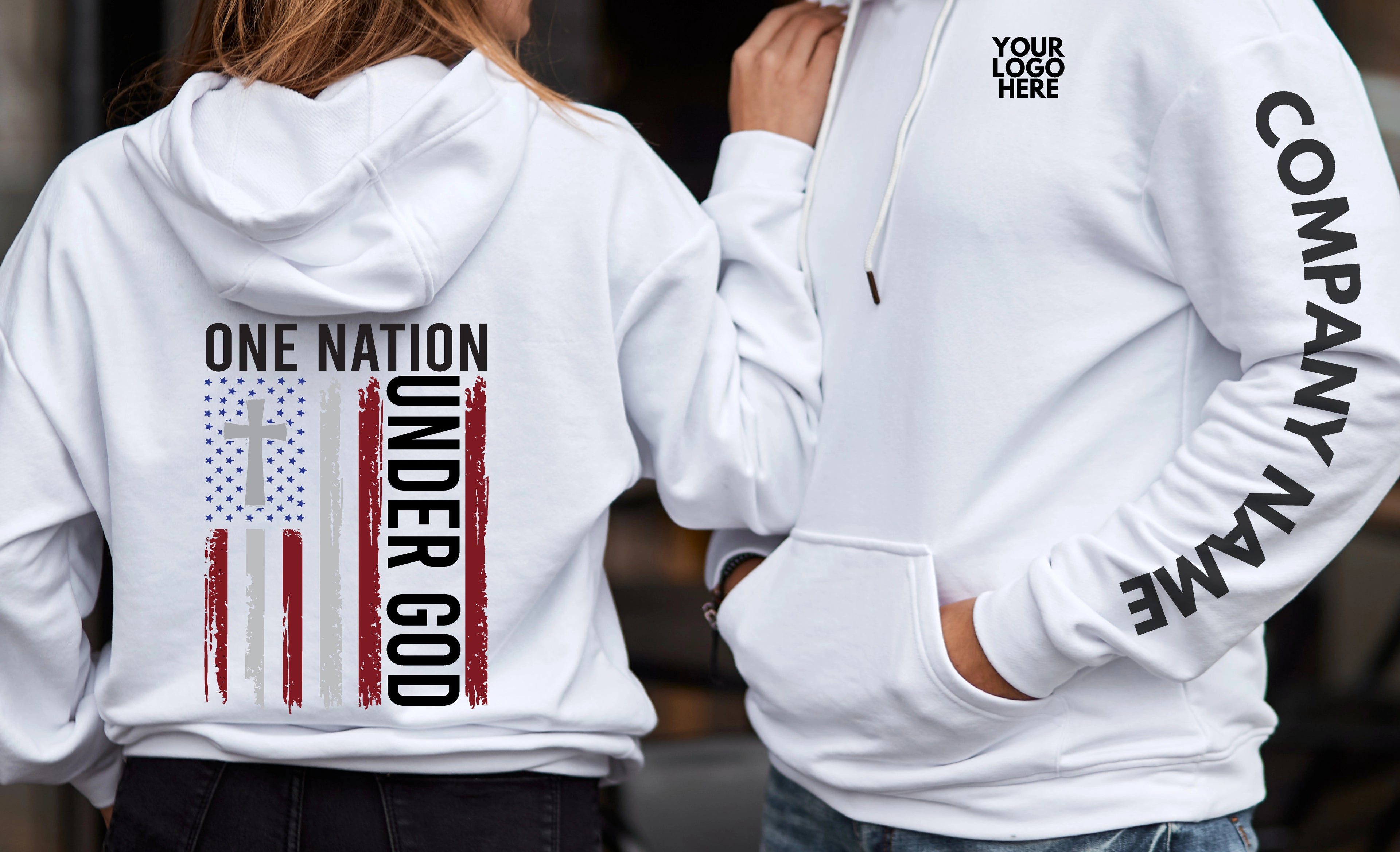 One Nation Under God Custom Company Hoodie