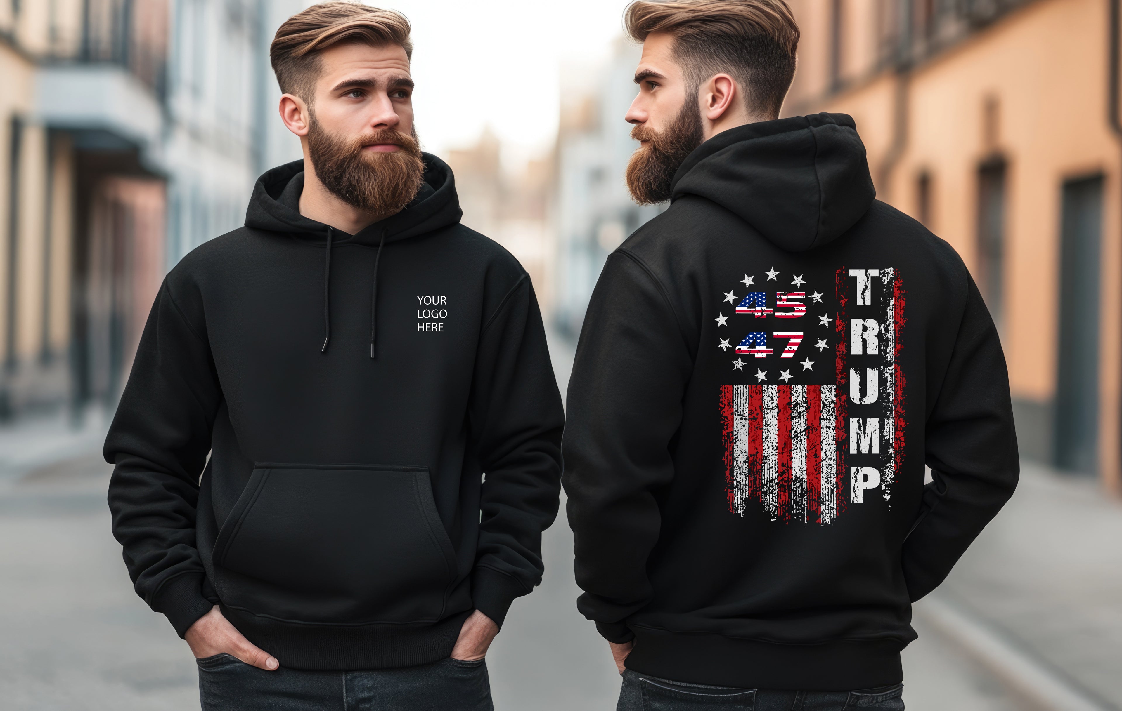 TRUMP 45/47 Flag Hoodie