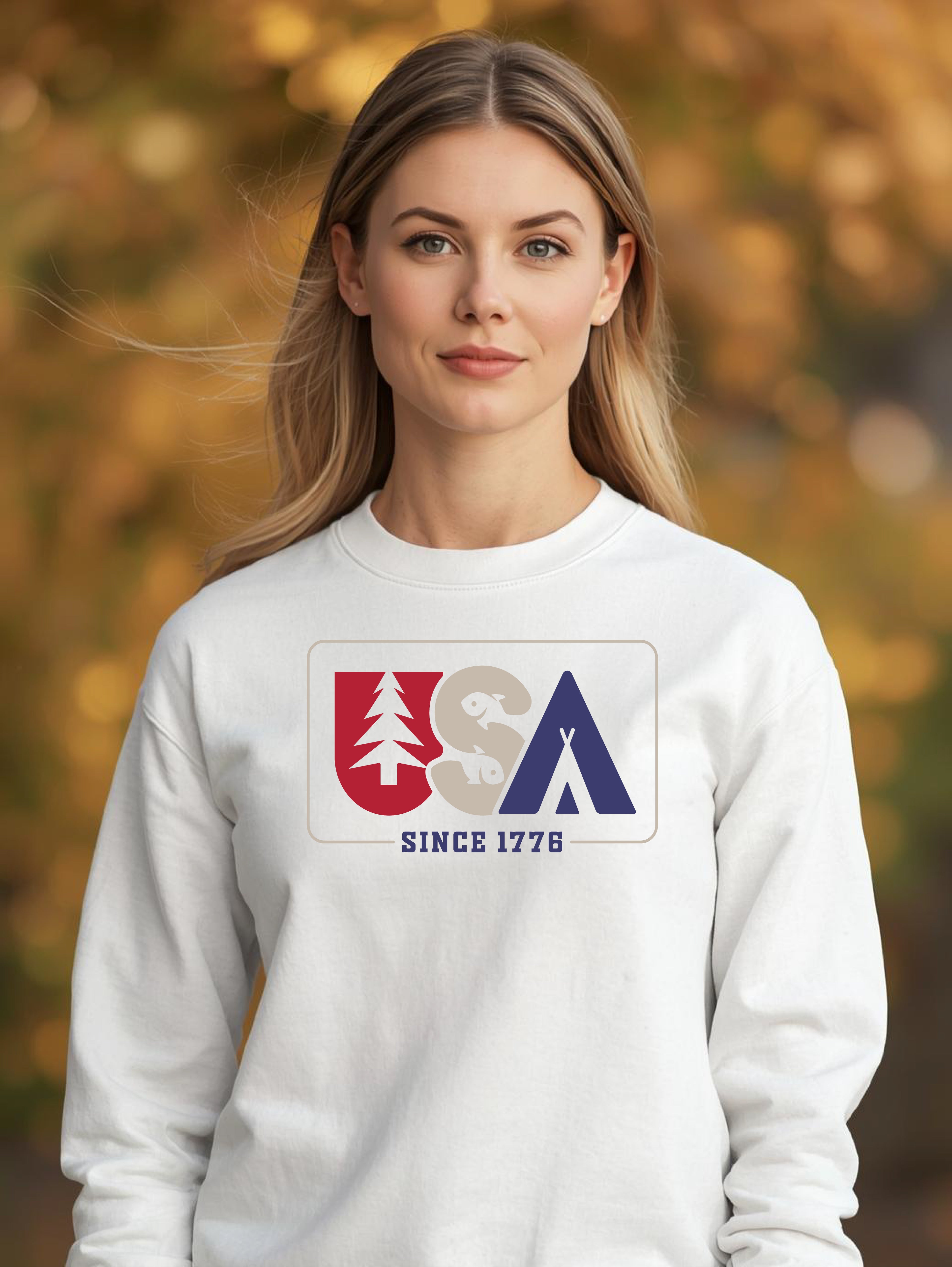 USA Forestry Camping Crewneck Celebrating 250 years
