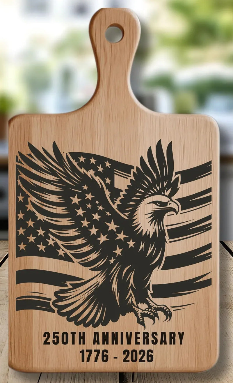 Custom Wood Burn 250 Years Cutting Board