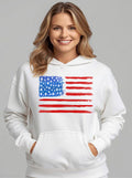 Water Color American Flag Hoodie